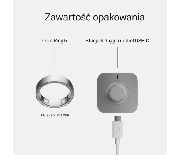 Oura Ring 5 Srebrno-szary (rozmiar 9) - 1608597 - zdjęcie 9